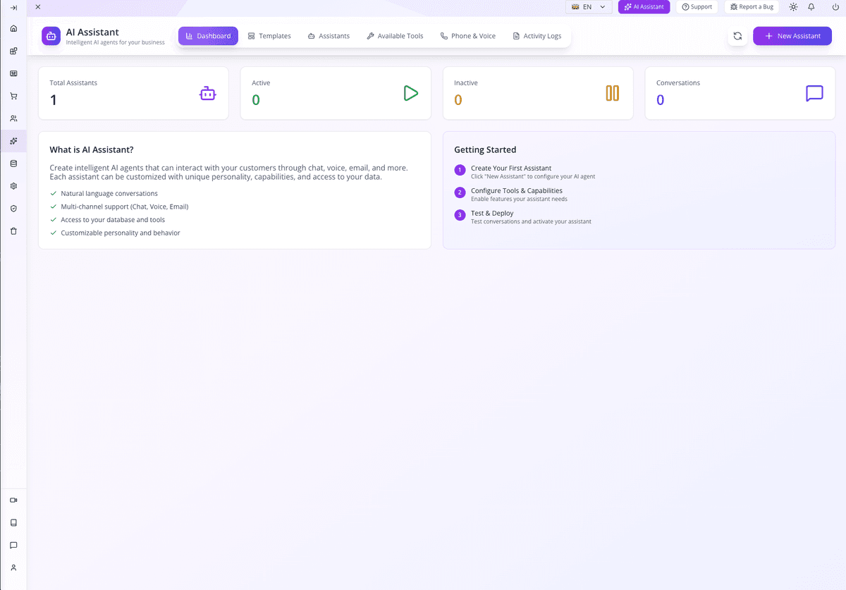 AI voice assistant interface